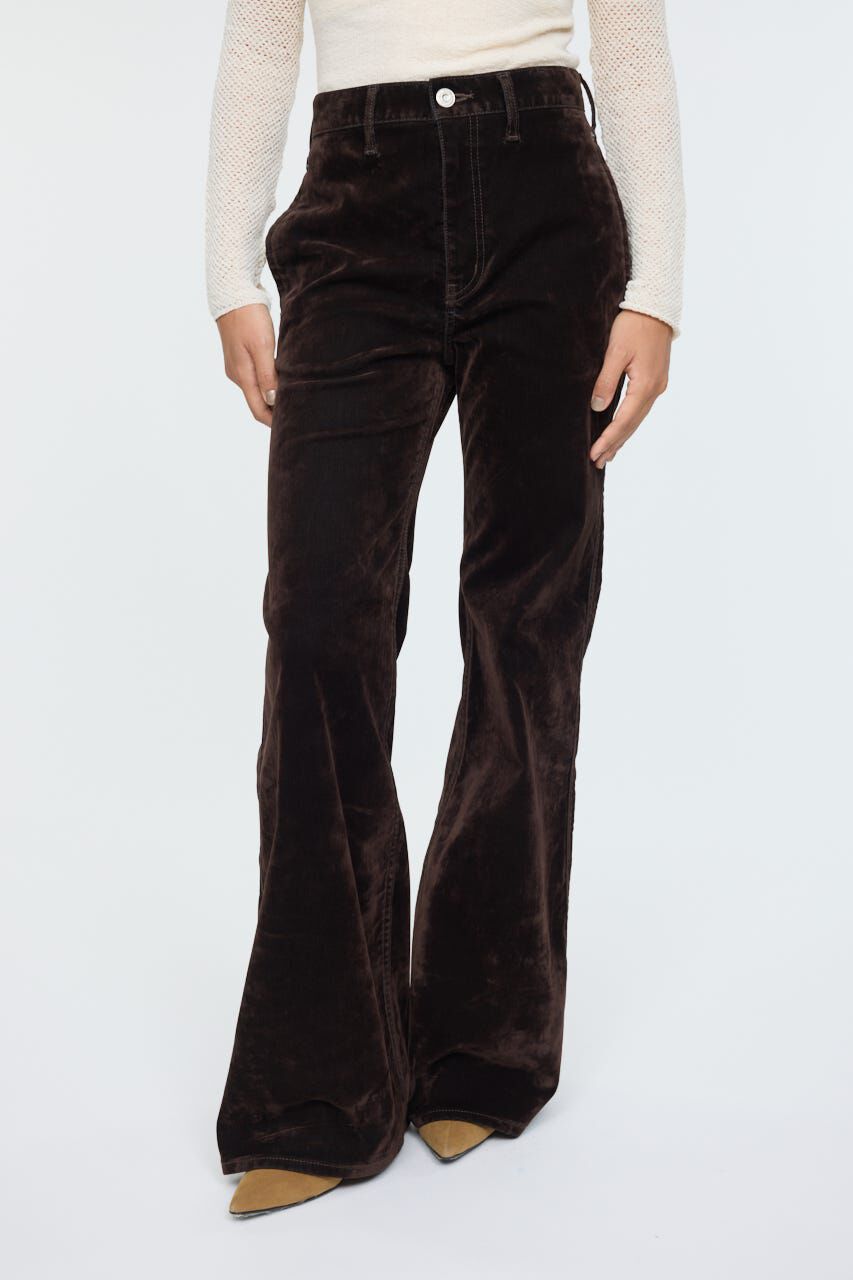 MOUSSY「VELVET LONG LEG フレア」|デニム|