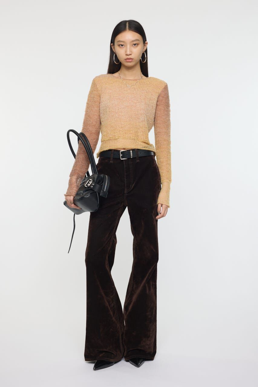 MOUSSY「VELVET LONG LEG フレア」|デニム|