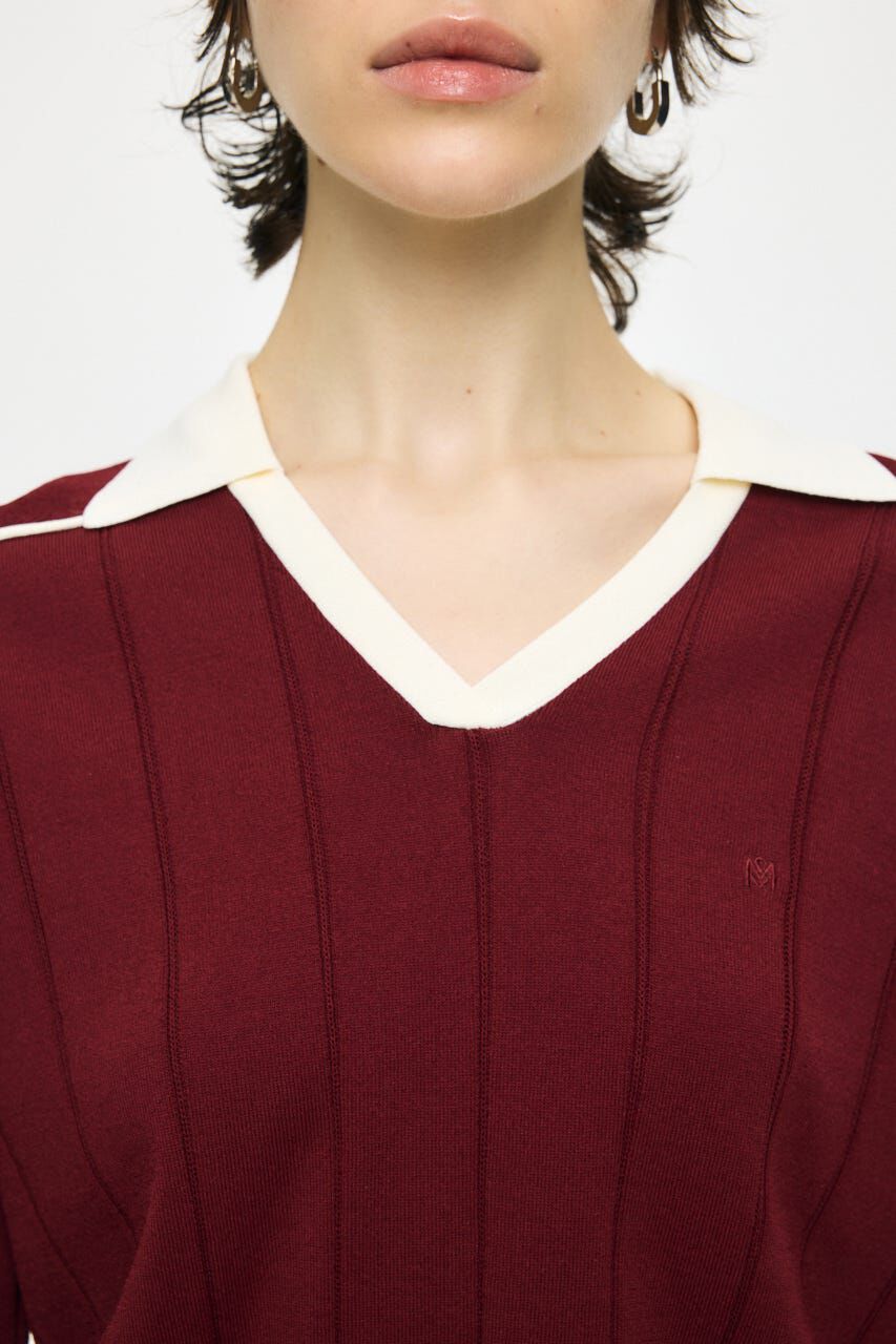 MOUSSY「BI COLOR KNIT ポロ」|ニット・セーター|