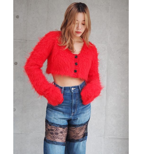 EVRIS「シャギークロップドニットトップス」|ニット・セーター|