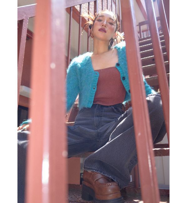 EVRIS「シャギークロップドニットトップス」|ニット・セーター|