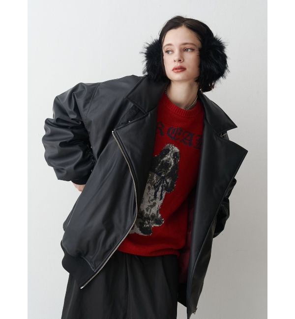 jouetie「DOGジャガードルーズニット」|ニット・セーター|