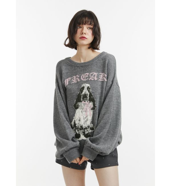 jouetie「DOGジャガードルーズニット」|ニット・セーター|