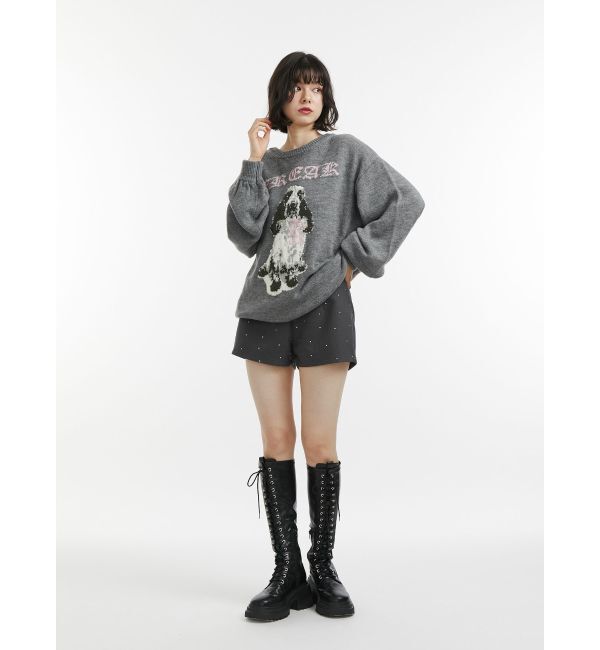 jouetie「DOGジャガードルーズニット」|ニット・セーター|