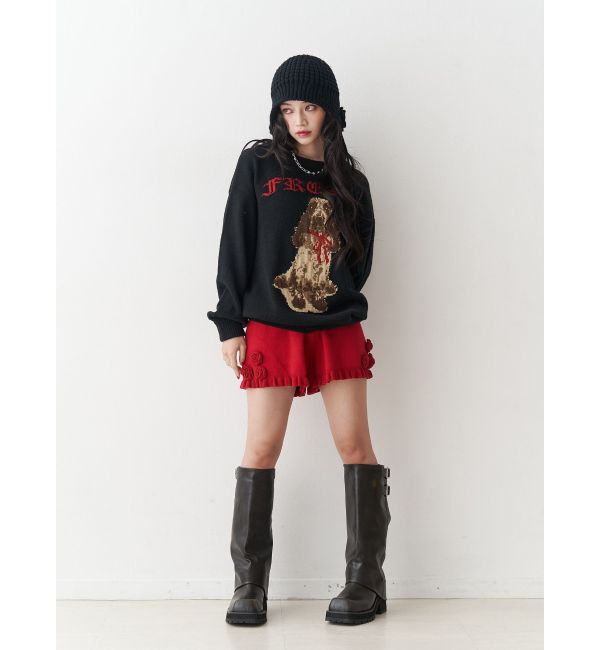 jouetie「DOGジャガードルーズニット」|ニット・セーター|