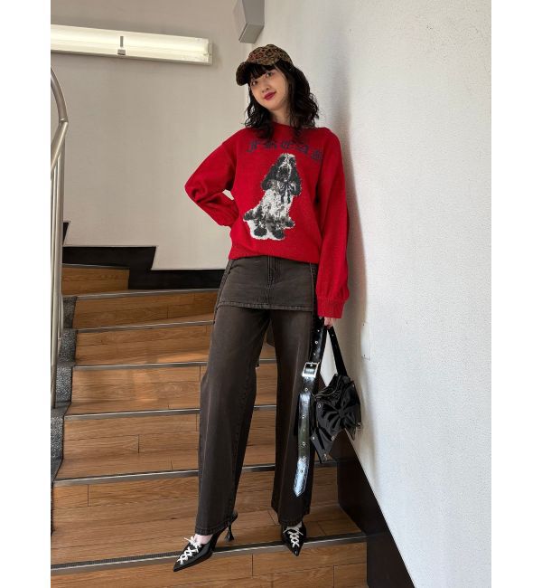 jouetie「DOGジャガードルーズニット」|ニット・セーター|