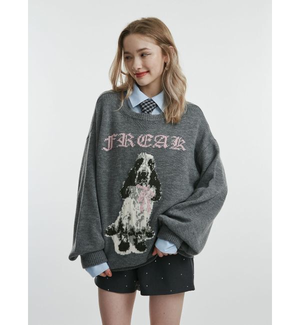 jouetie「DOGジャガードルーズニット」|ニット・セーター|