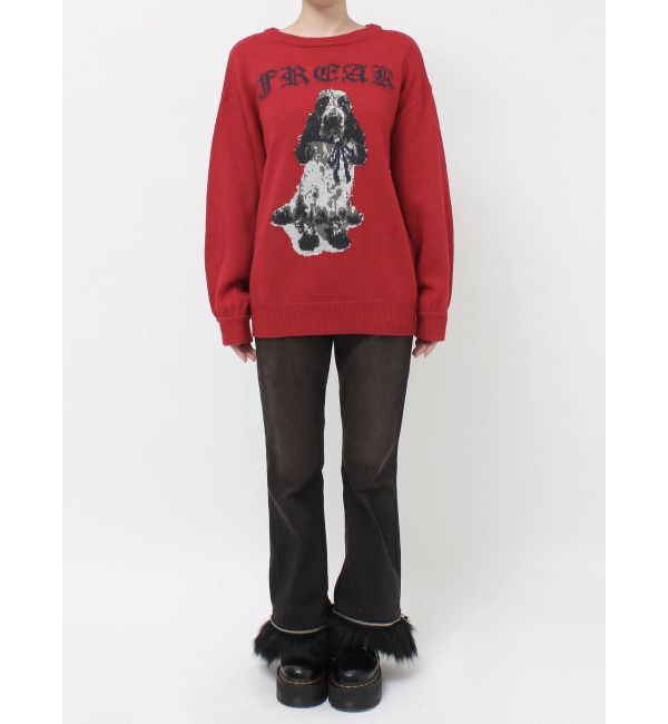 jouetie「DOGジャガードルーズニット」|ニット・セーター|