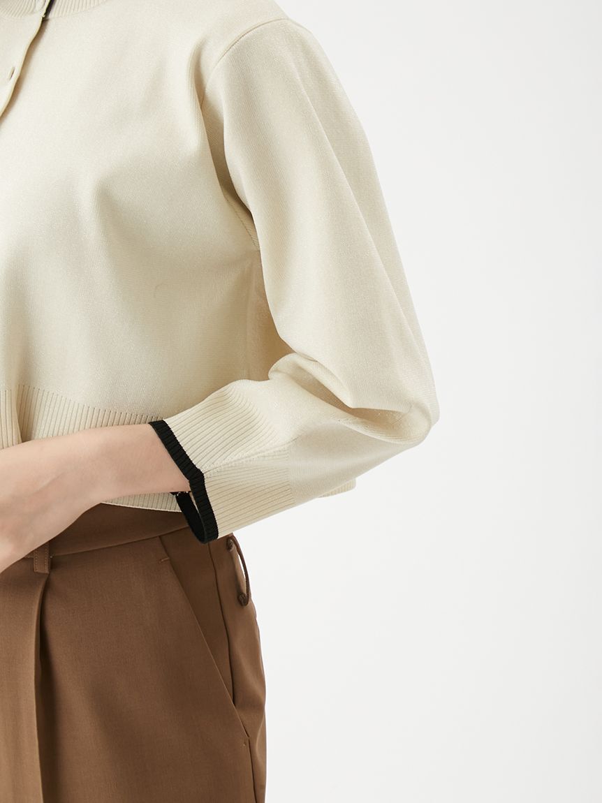 Mila Owen「【USAGI ONLINE・ZOZOTOWN限定カラー】フォルムアンサンブルくるみ釦ショートカーデ」|カーディガン|