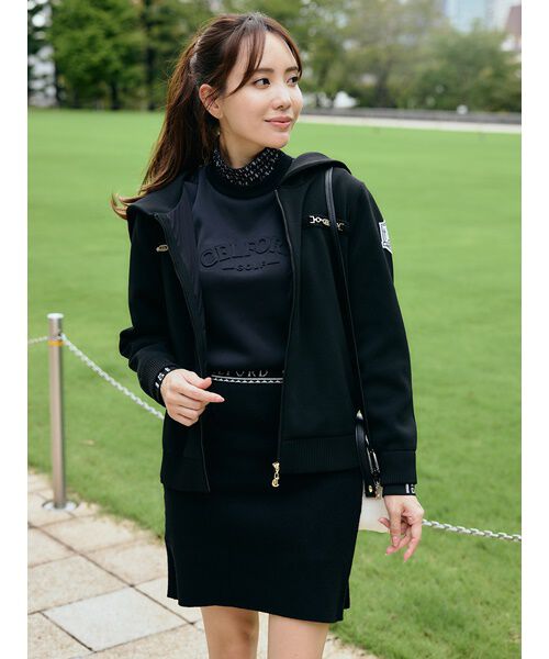 CELFORD「【CELFORD GOLF】　ビット付きニットプリーツスカート」|スカート|BLK