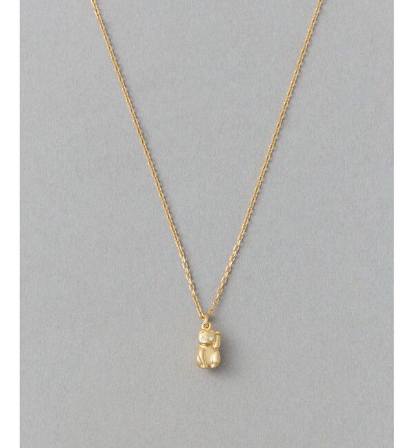 ete「[ハッピーカムカム] ビジュー ネコチャン ネックレス」|ネックレス|イエローゴールド