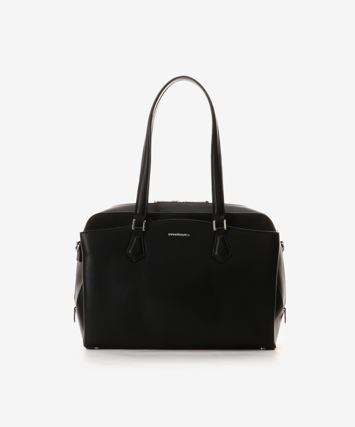 Samantha Vega「パソコンケース付きファスナーA4トートバッグ」|トートバッグ|ブラック