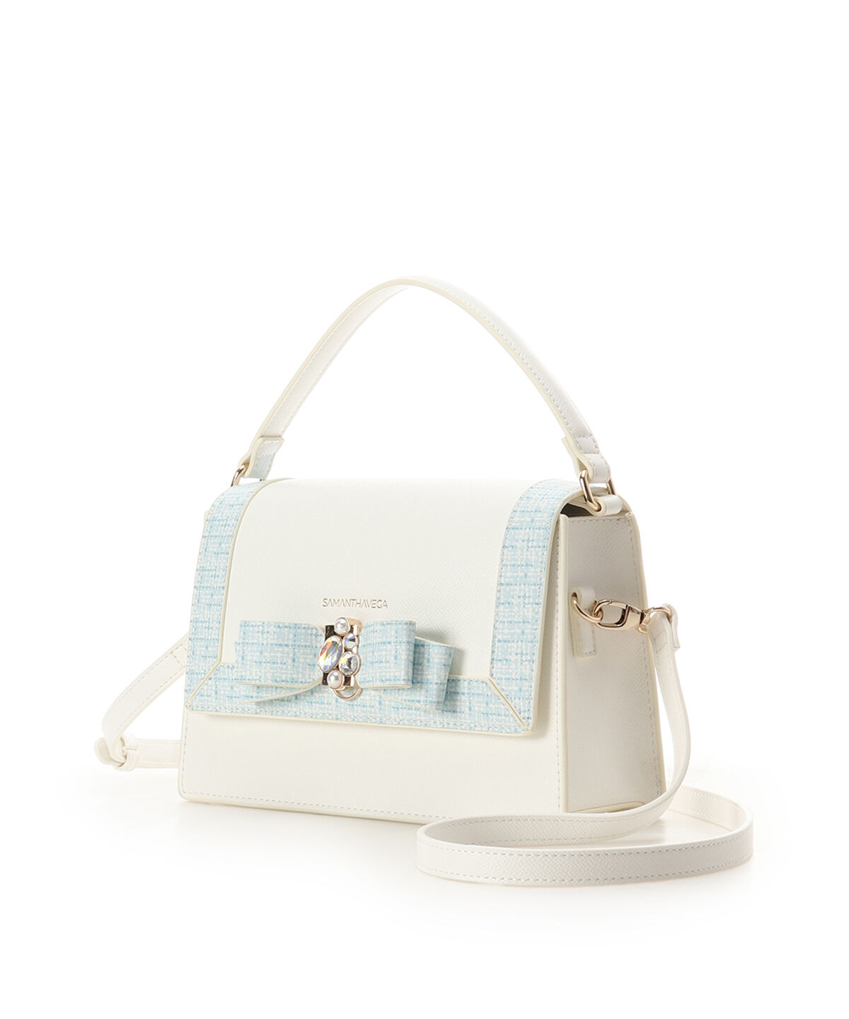 Samantha Vega「ツイードプリントジュエルリボンショルダーバッグ」|ショルダー・メッセンジャー|