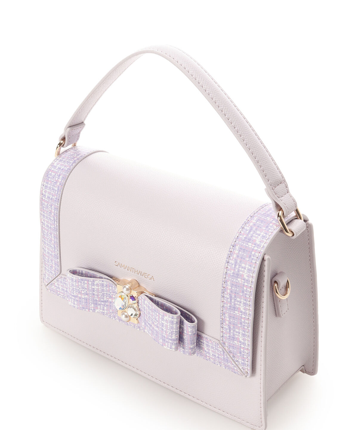 Samantha Vega「ツイードプリントジュエルリボンショルダーバッグ」|ショルダー・メッセンジャー|