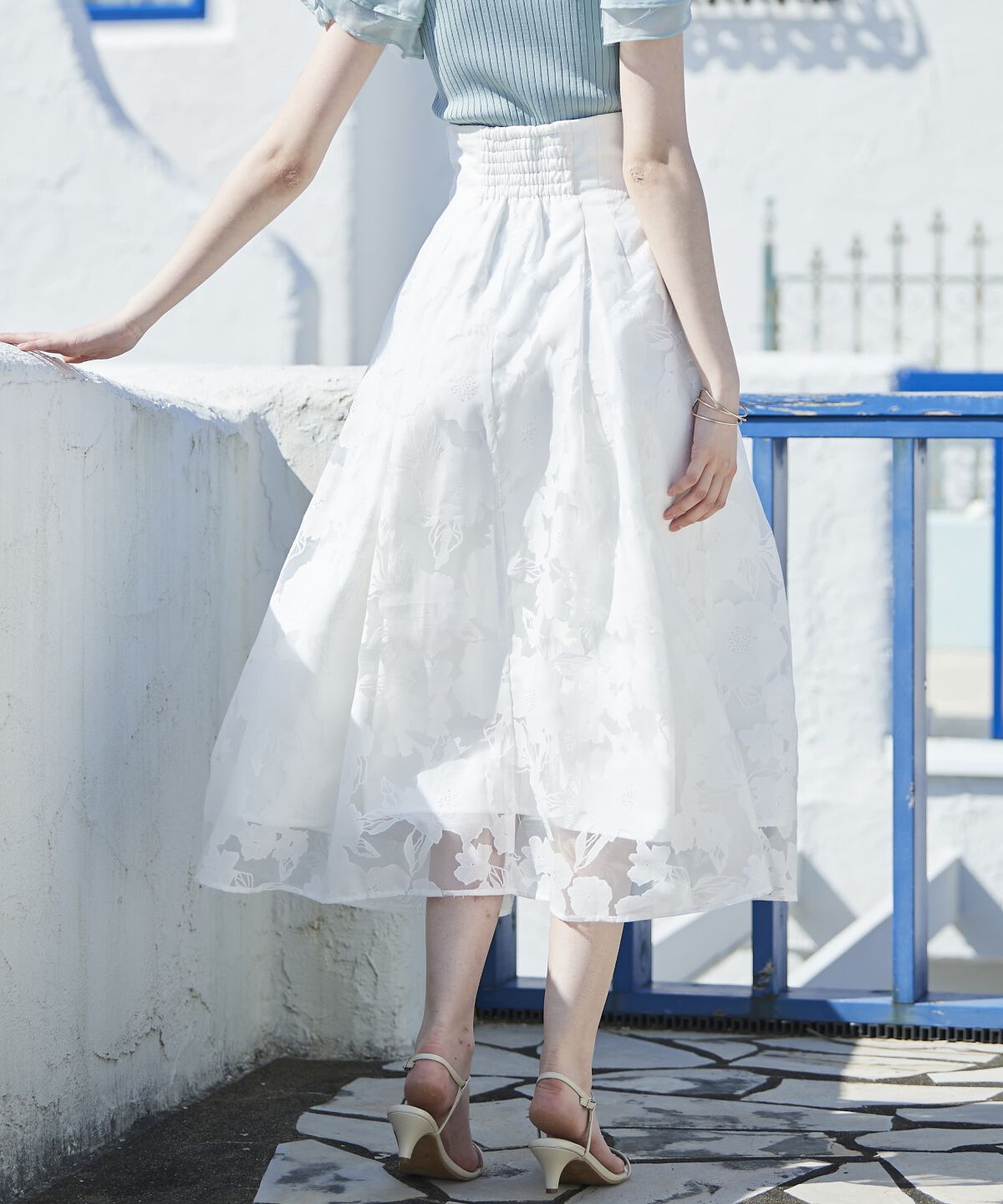 アンドクチュール「オパールフラワーフレアスカート」|フレア|