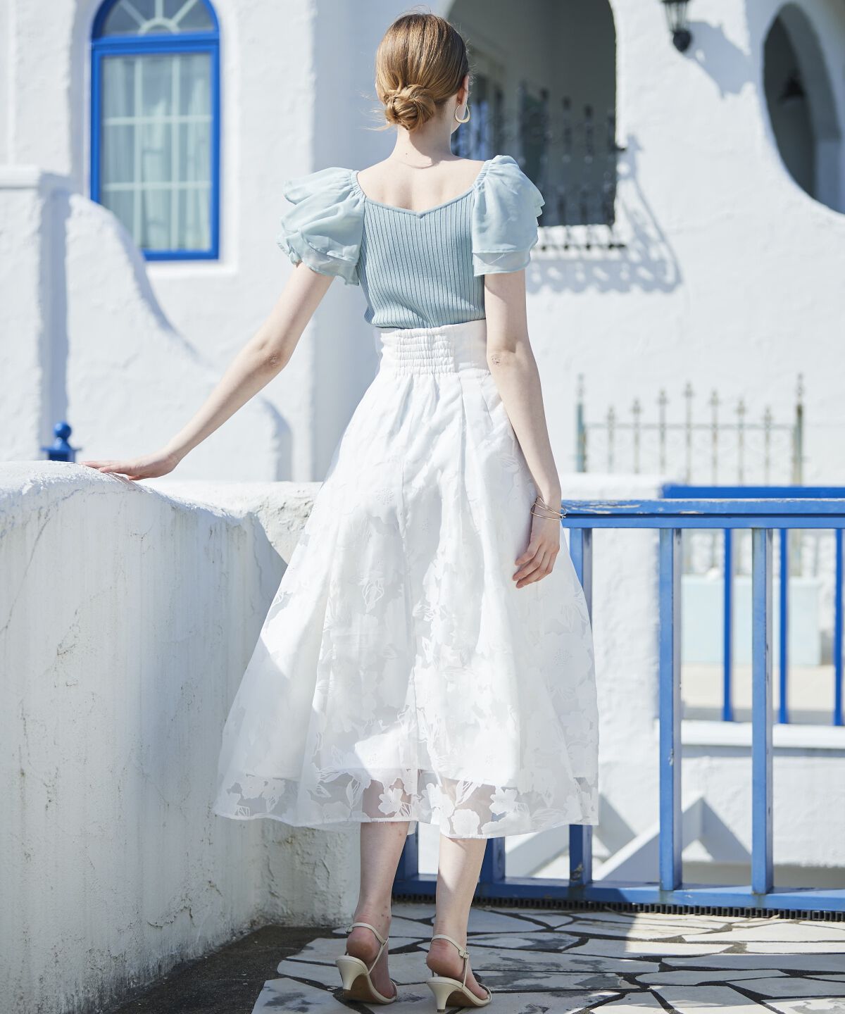 アンドクチュール「オパールフラワーフレアスカート」|フレア|