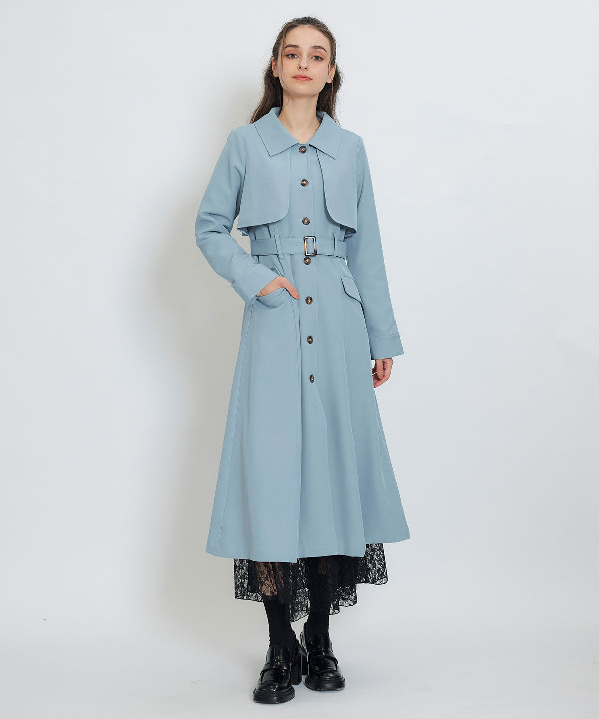 REDYAZEL「2WAYレイヤードライクリボントレンチコート」|トレンチコート|