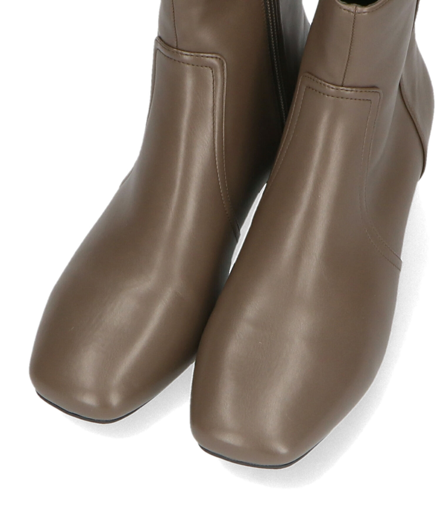 WA Oriental TRaffic「【 防寒 】スクエアトゥ プレーン ショートブーツ /32401 中敷き起毛 ＆ クッション」|ショートブーツ|