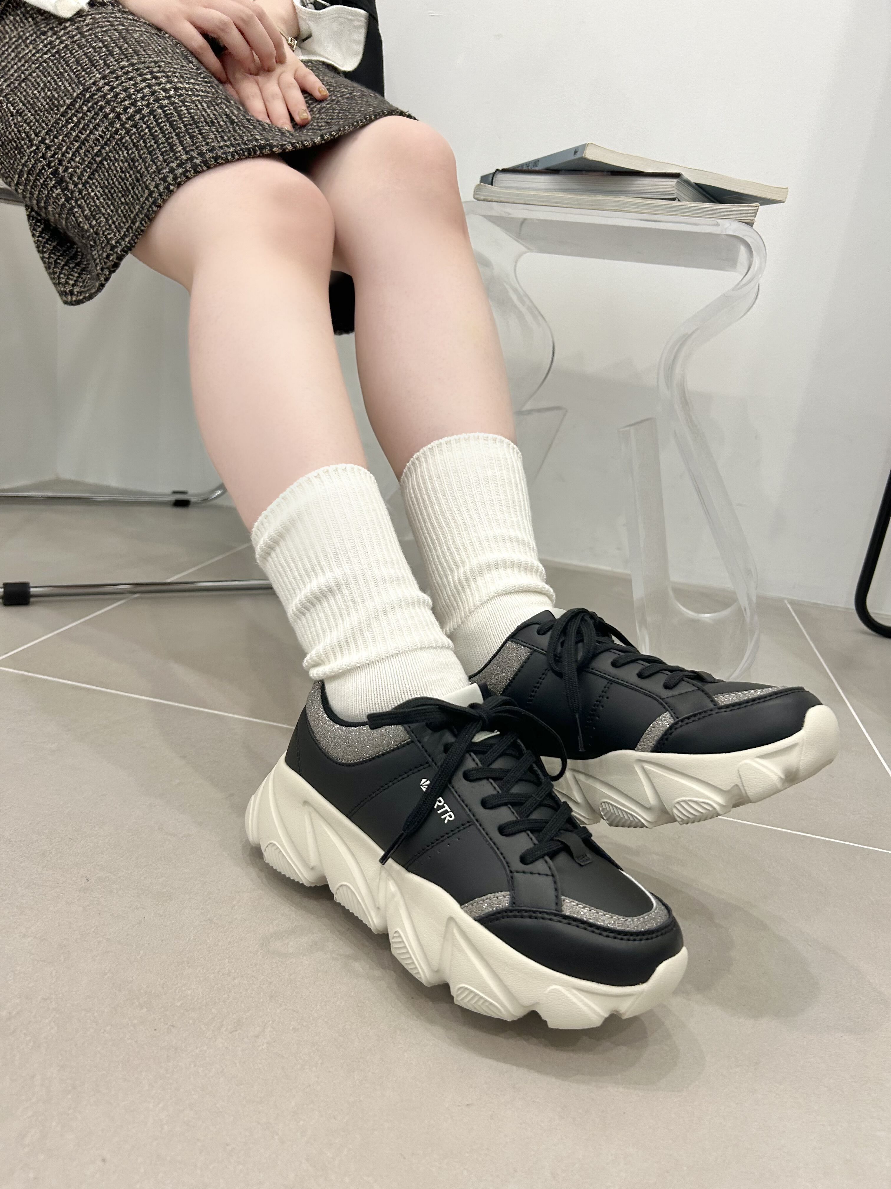 ORiental TRaffic「グリッター&times;スムース厚底スニーカー/OT3741」|スニーカー|