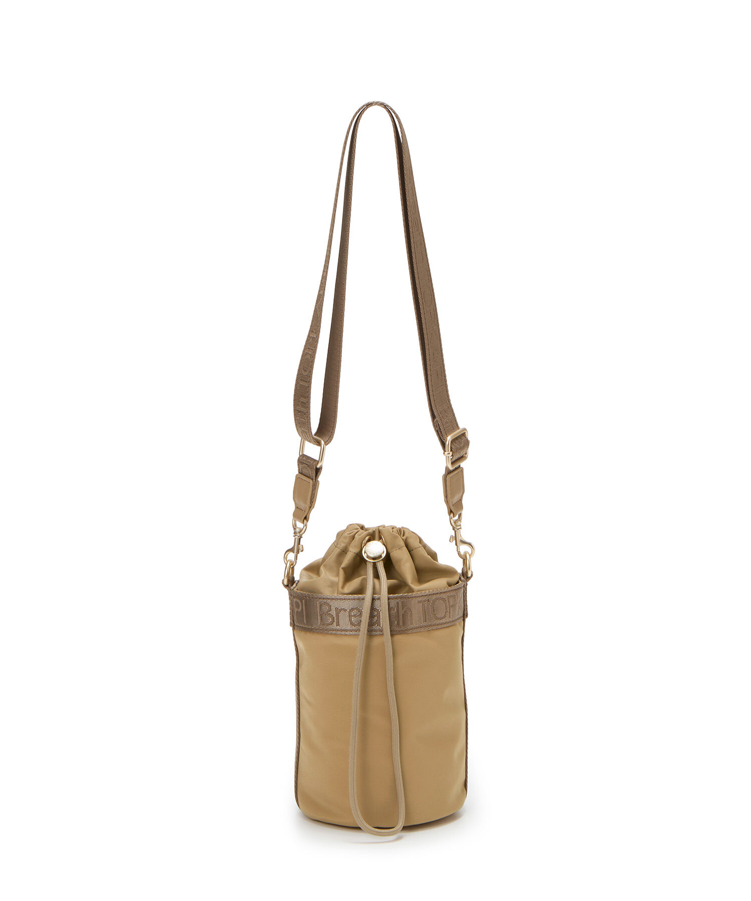 TOPKAPI BREATH「【Breath TOPKAPI】Freely フリーリー ナイロン ロゴテープ バケツ 巾着 ショルダーバッグ」|ショルダー・メッセンジャー|ベージュ