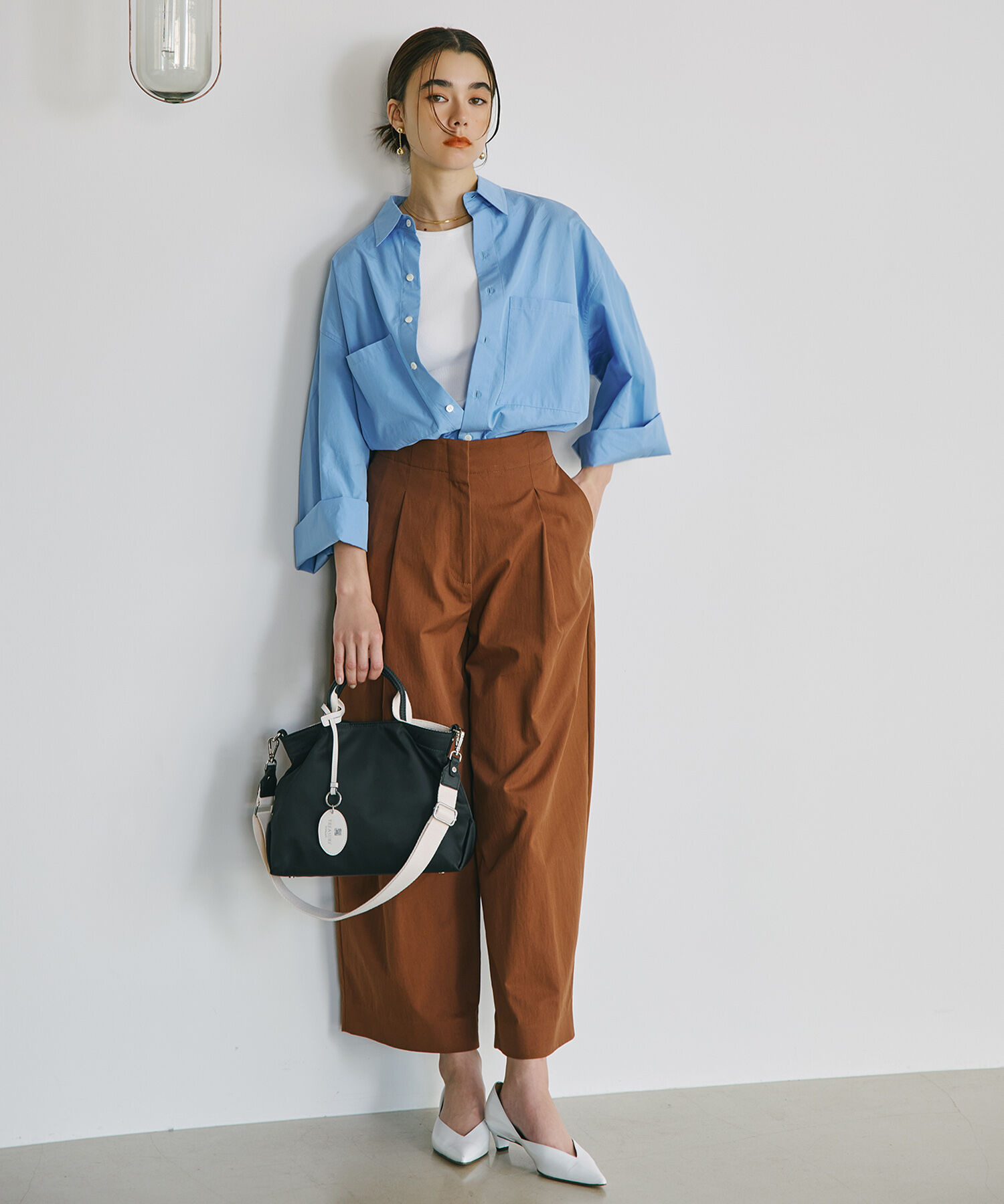 TOPKAPI BREATH「【TREASURE TOPKAPI】ストライプハンドル ナイロン 2way ミニ トートバッグ」|ショルダー・メッセンジャー|