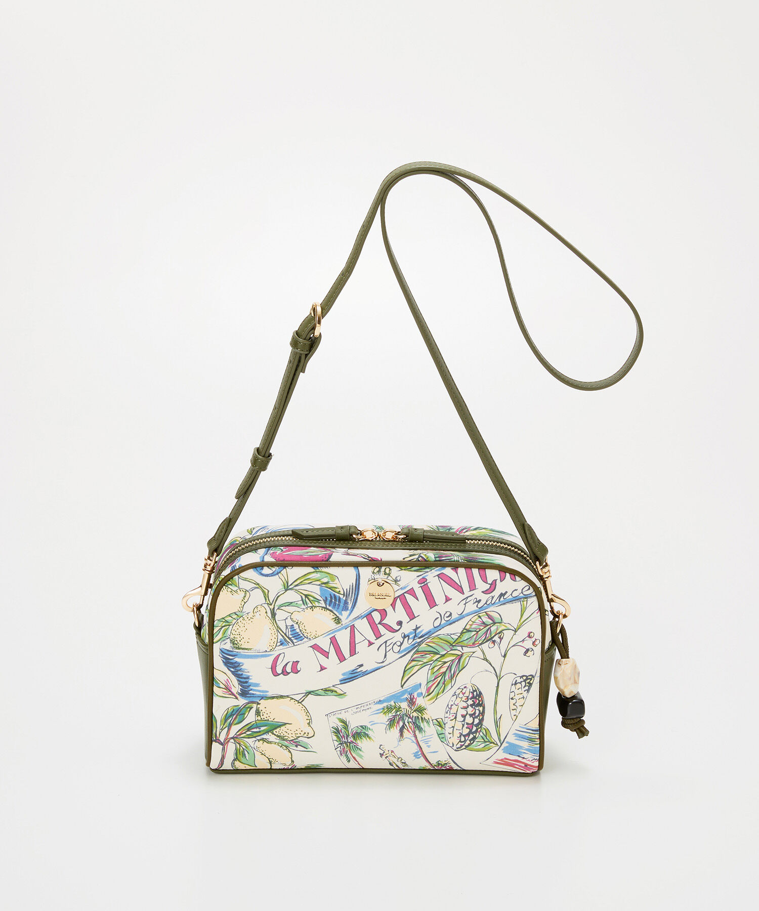 TOPKAPI BREATH「【TREASURE TOPKAPI】マイルドサテン スカーフ柄 ショルダーバッグ」|ショルダー・メッセンジャー|カーキ