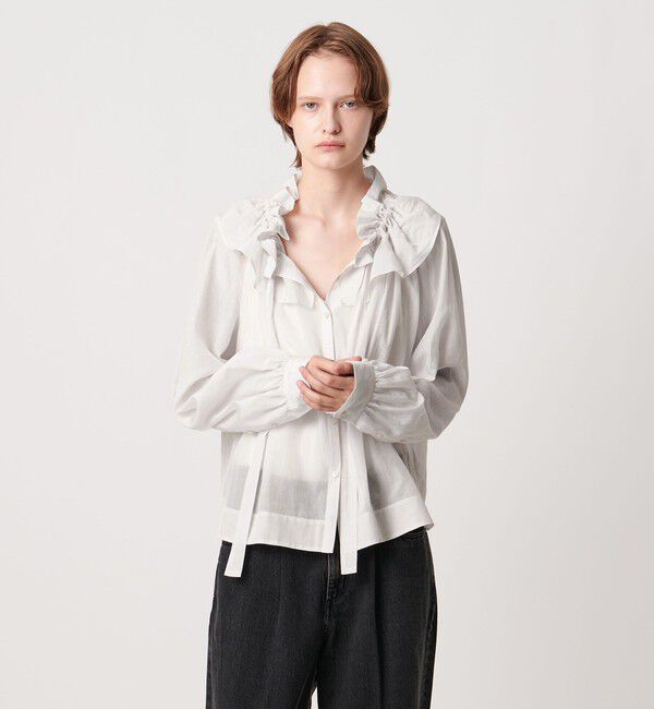 AEWEN MATOPH「＜AEWEN MATOPH＞ギャザーリボンブラウス ‐ ウォッシャブル ‐」|シャツ・ブラウス|