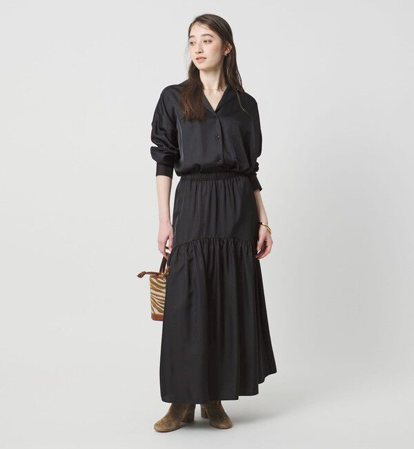 UNITED ARROWS「シルクライク オープンカラー シャツ」|シャツ・ブラウス|