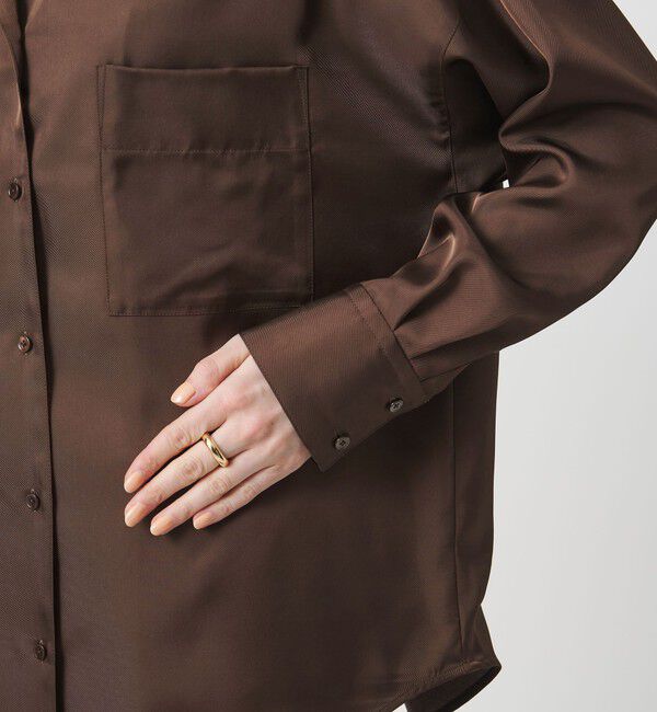 UNITED ARROWS「シルクライク オープンカラー シャツ」|シャツ・ブラウス|