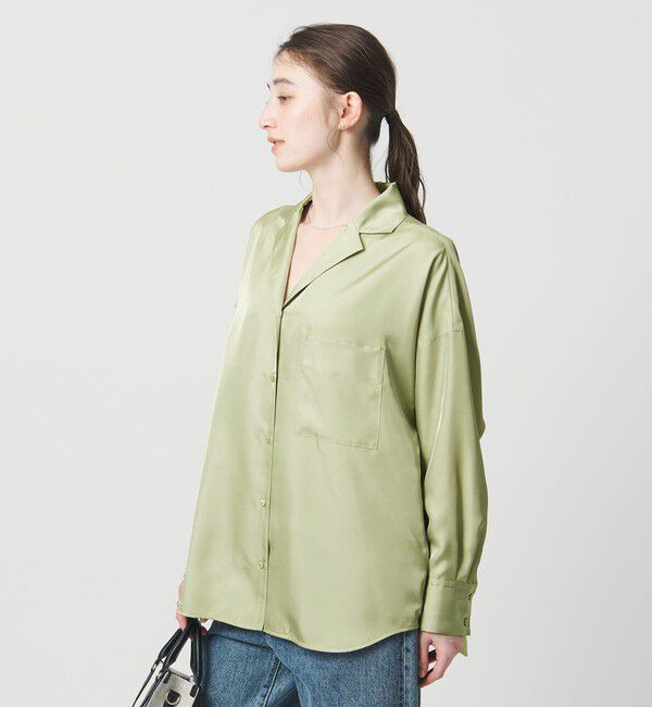 UNITED ARROWS「シルクライク オープンカラー シャツ」|シャツ・ブラウス|LIME