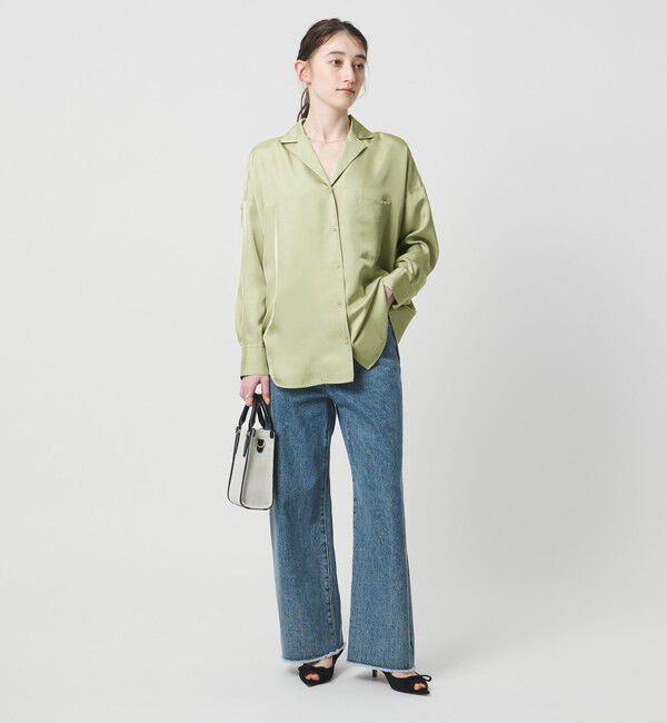 UNITED ARROWS「シルクライク オープンカラー シャツ」|シャツ・ブラウス|