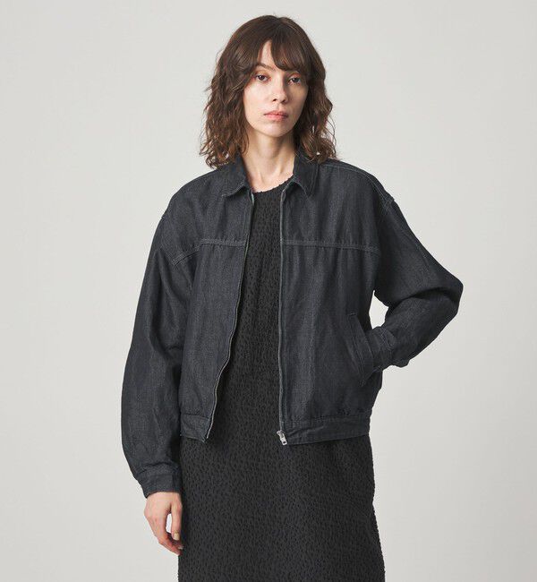 STEVEN ALAN「＜Steven Alan＞ライト デニム ジップ ブルゾン」|デニムジャケット|NAVY