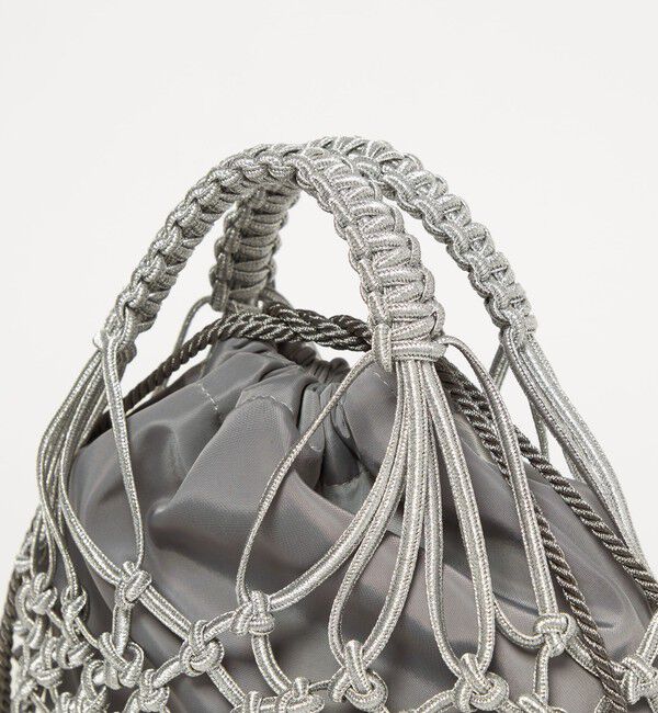 BEAUTY&YOUTH UNITED ARROWS「メタルコード ネット フリンジ ドロストバッグ」|かごバッグ|