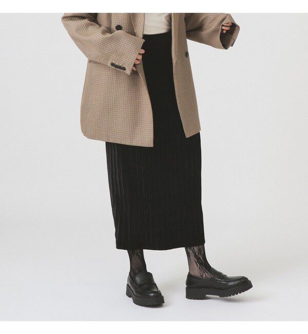 Ray BEAMS 「プリーツ ベロア タイト スカート」|スカート|