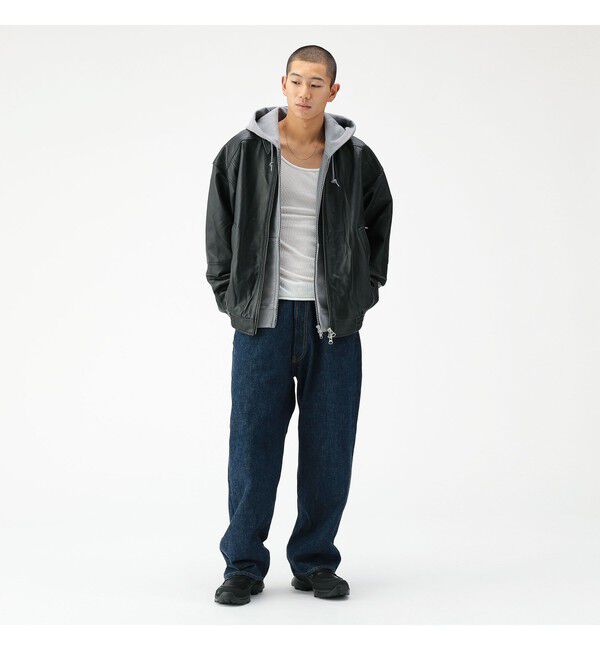 BEAMS「ワイドフィット 4ポケット レザー ブルゾン」|ブルゾン・スタジャン|