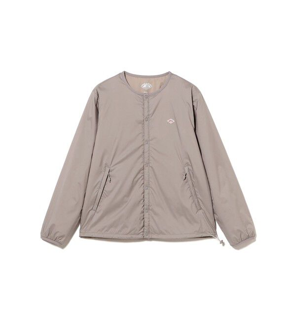 BEAMS「DANTON / INSULATION COLLARLESS JACKET」|ブルゾン・スタジャン|TAUPE