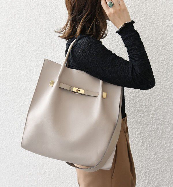 SHIPS any「SHIPS any: A4 メタル フィッティング トート バッグ」|トートバッグ|ベージュ