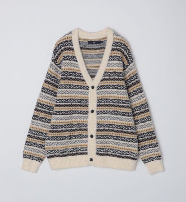 SHIPS Colors 「SHIPS Colors:〈洗濯機可能〉シャギー ジャカード Vネック カーディガン」|カーディガン|