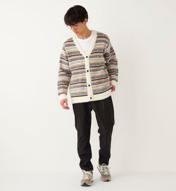 SHIPS Colors 「SHIPS Colors:〈洗濯機可能〉シャギー ジャカード Vネック カーディガン」|カーディガン|