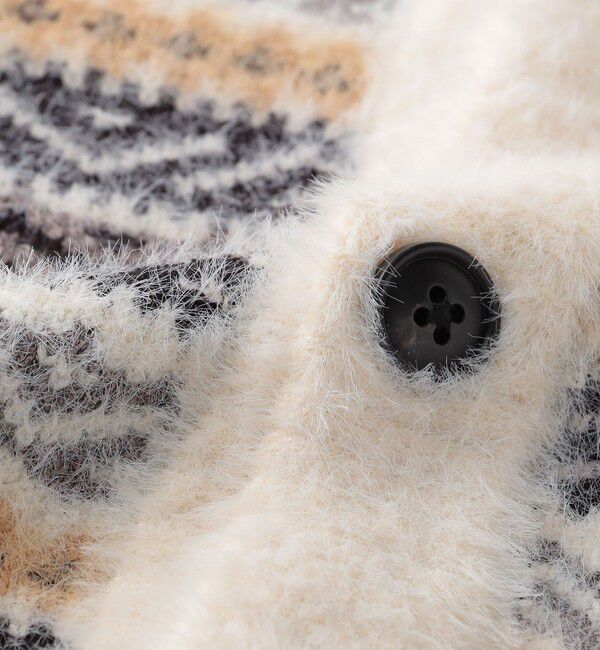 SHIPS Colors 「SHIPS Colors:〈洗濯機可能〉シャギー ジャカード Vネック カーディガン」|カーディガン|