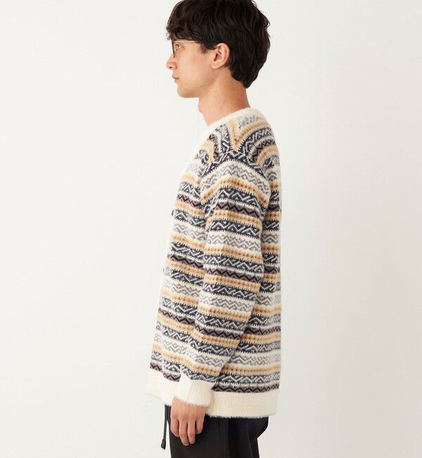 SHIPS Colors 「SHIPS Colors:〈洗濯機可能〉シャギー ジャカード Vネック カーディガン」|カーディガン|