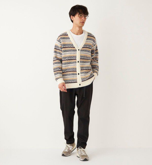 SHIPS Colors 「SHIPS Colors:〈洗濯機可能〉シャギー ジャカード Vネック カーディガン」|カーディガン|