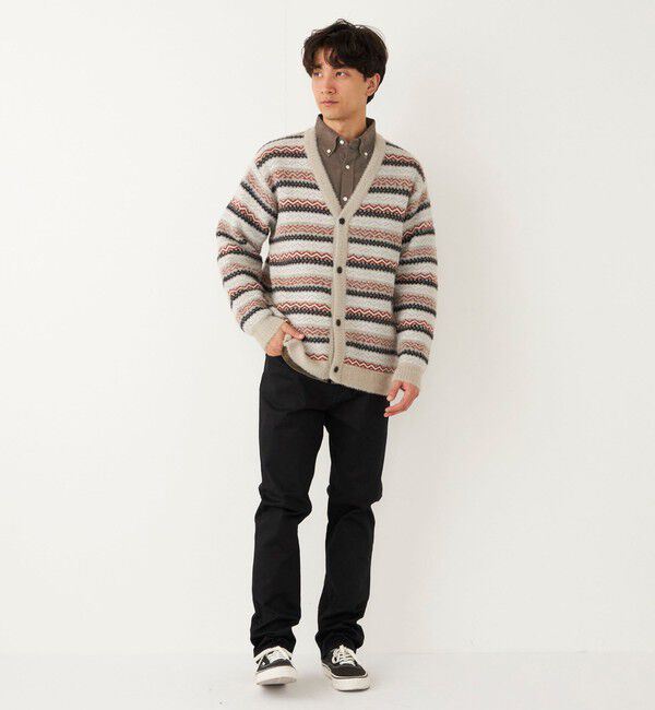 SHIPS Colors 「SHIPS Colors:〈洗濯機可能〉シャギー ジャカード Vネック カーディガン」|カーディガン|