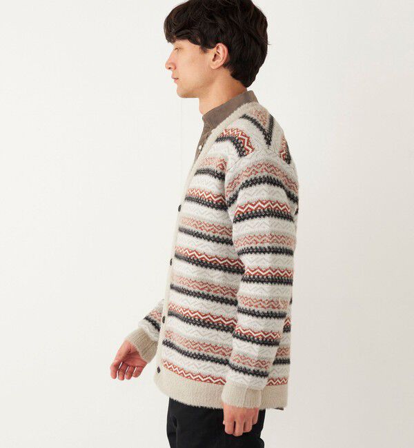 SHIPS Colors 「SHIPS Colors:〈洗濯機可能〉シャギー ジャカード Vネック カーディガン」|カーディガン|