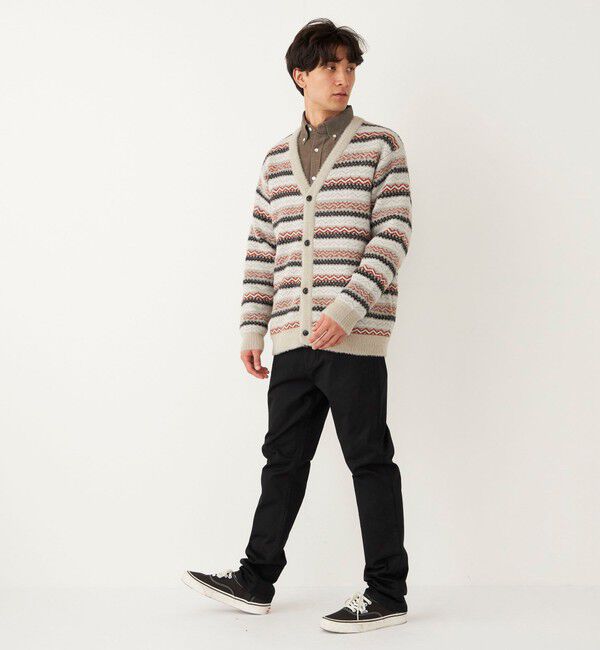 SHIPS Colors 「SHIPS Colors:〈洗濯機可能〉シャギー ジャカード Vネック カーディガン」|カーディガン|