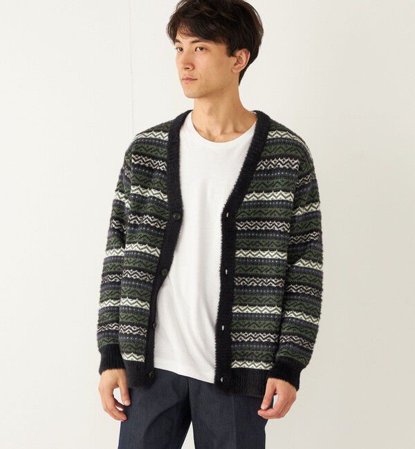 SHIPS Colors 「SHIPS Colors:〈洗濯機可能〉シャギー ジャカード Vネック カーディガン」|カーディガン|