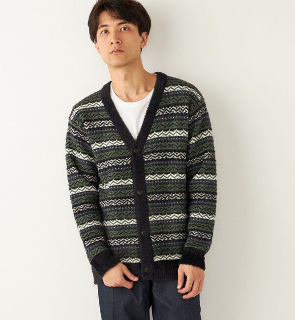 SHIPS Colors 「SHIPS Colors:〈洗濯機可能〉シャギー ジャカード Vネック カーディガン」|カーディガン|