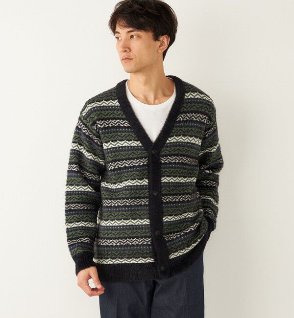 SHIPS Colors 「SHIPS Colors:〈洗濯機可能〉シャギー ジャカード Vネック カーディガン」|カーディガン|
