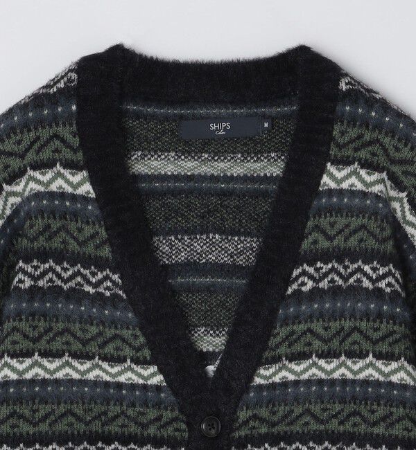 SHIPS Colors 「SHIPS Colors:〈洗濯機可能〉シャギー ジャカード Vネック カーディガン」|カーディガン|