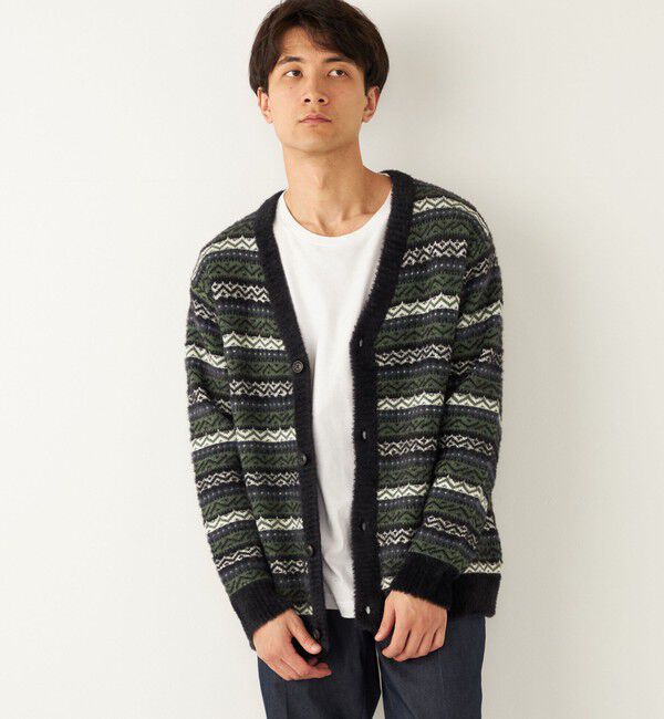 SHIPS Colors 「SHIPS Colors:〈洗濯機可能〉シャギー ジャカード Vネック カーディガン」|カーディガン|